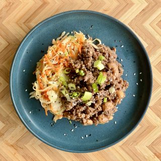 Carb Conscious Cashew Beef Cabbage Bowl