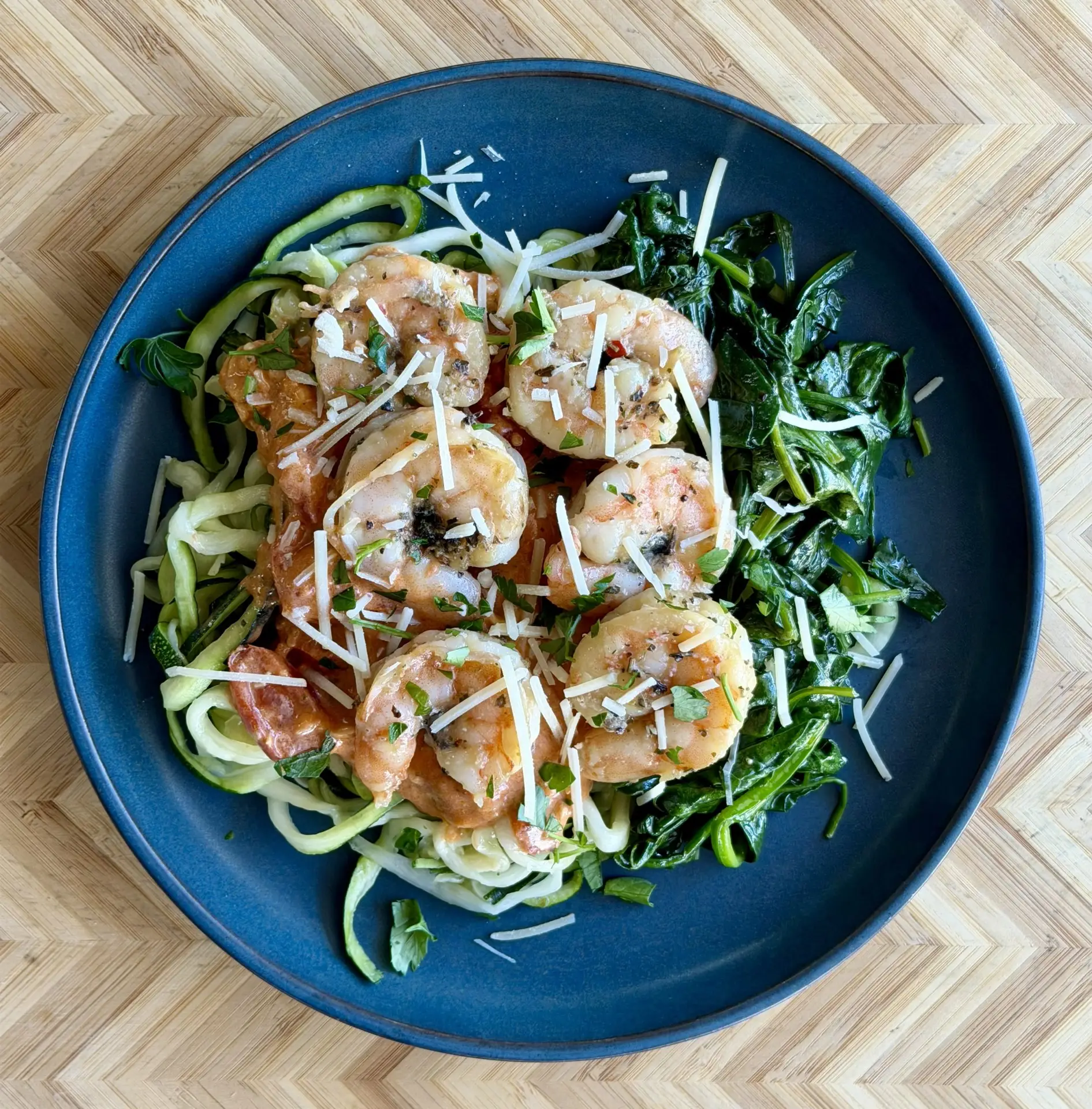 Carb Conscious Creamy Tuscan Shrimp