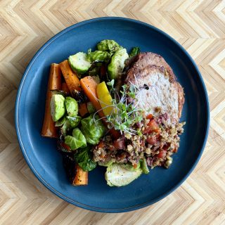 Carb Conscious Greek Tapenade Pork Chops