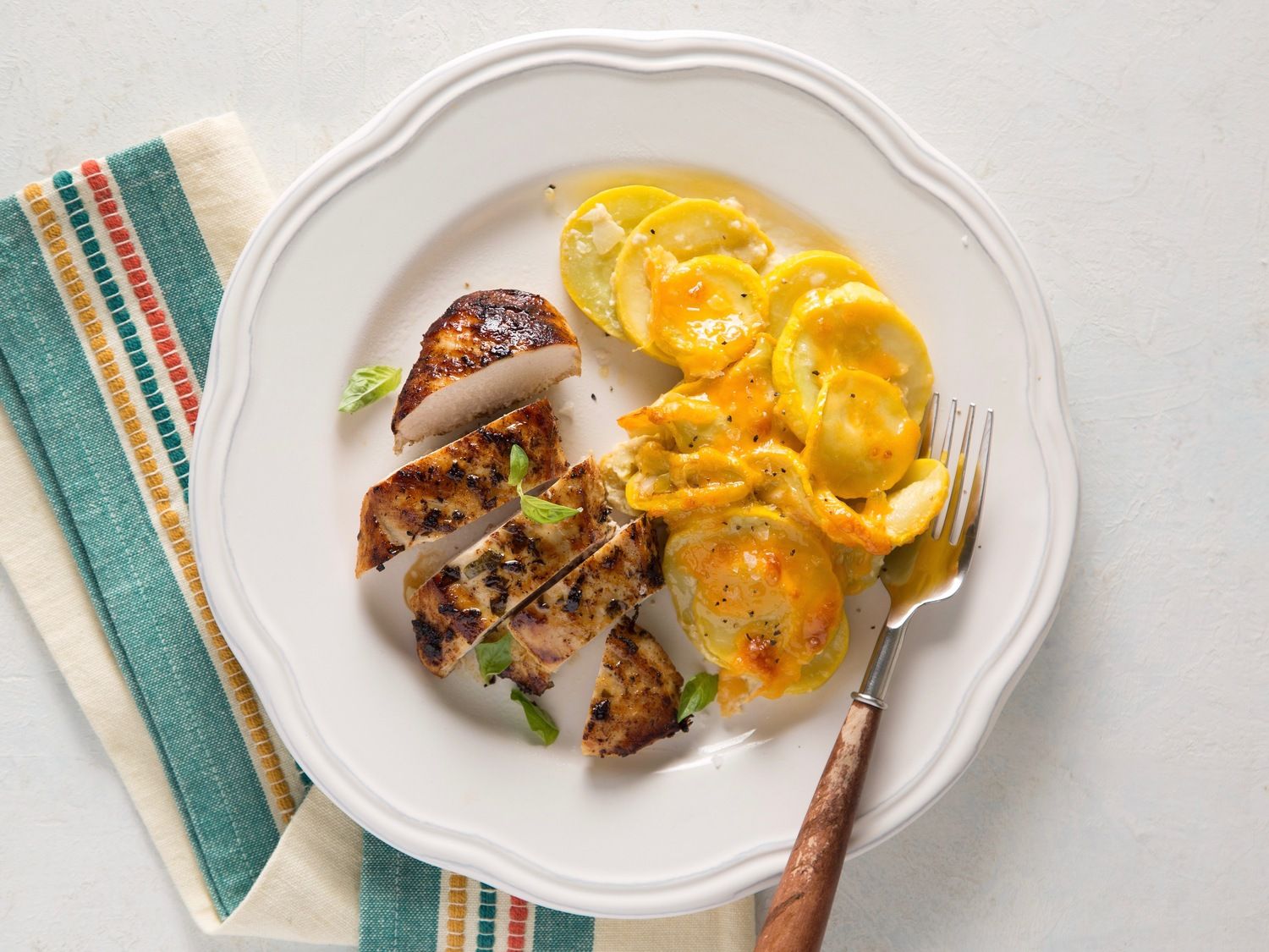 Carb Conscious Roasted Basil Chicken
