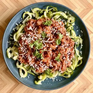 Carb Conscious Bolognese Zoodles