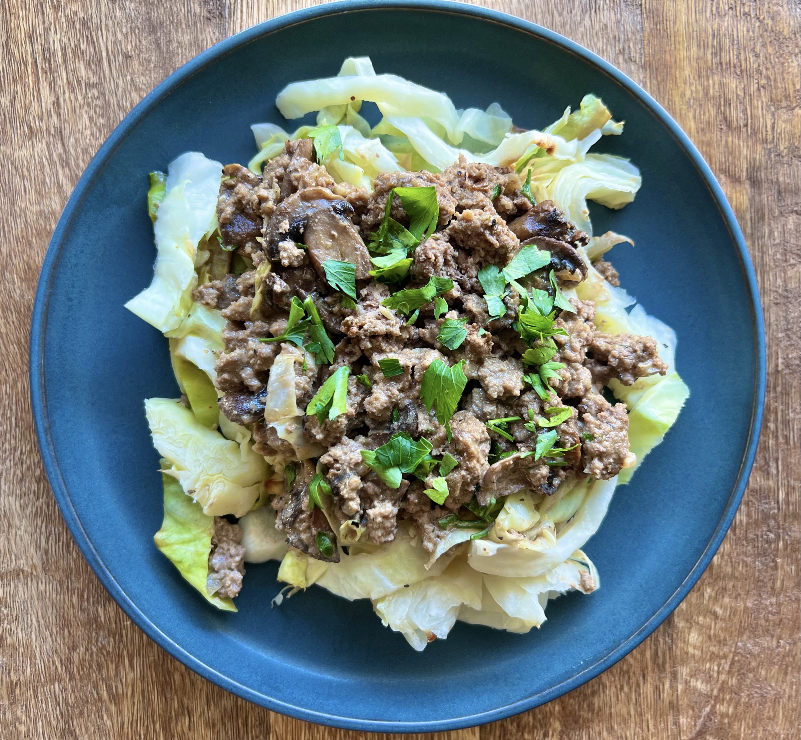 Carb Conscious Creamy Ground Beef Stroganoff
