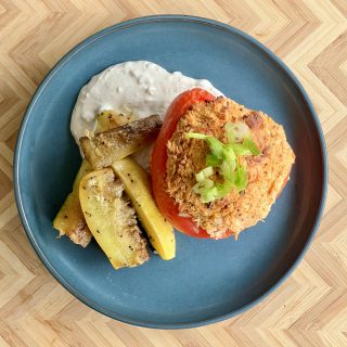 Carb Conscious Buffalo Chicken Stuffed Peppers