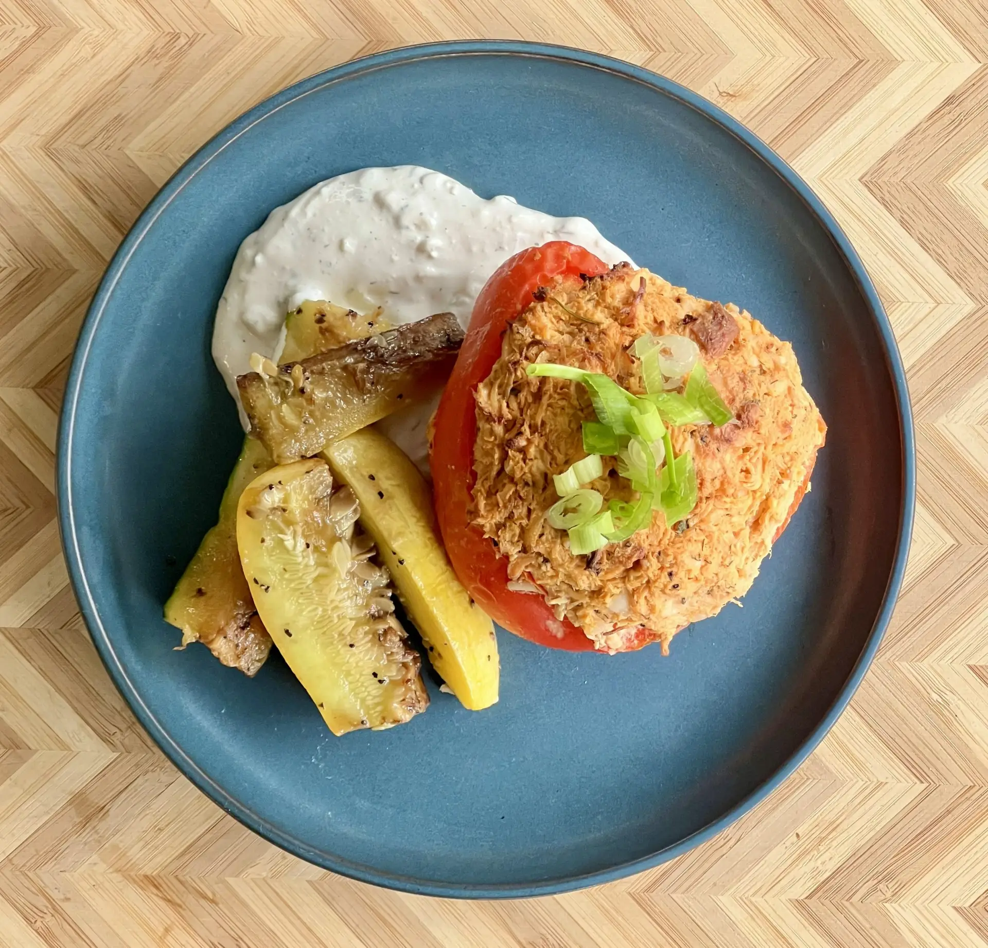 Carb Conscious Buffalo Chicken Stuffed Peppers