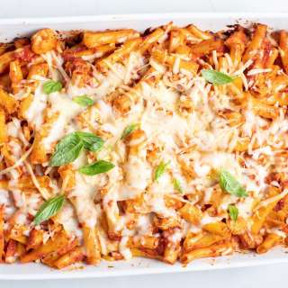 Family Chicken Parmesan Baked Ziti