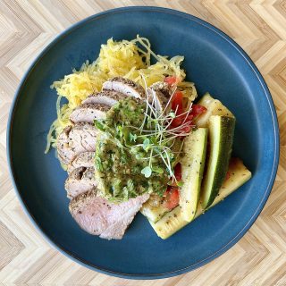 Carb Conscious Pesto Pork Tenderloin