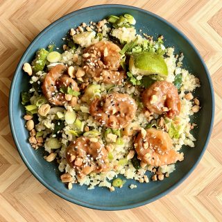 Carb Conscious Cashew Shrimp Bowl