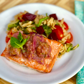 Flex Salmon with Roasted Grapes