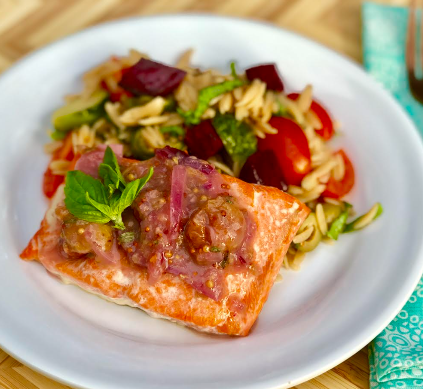 Flex Salmon with Roasted Grapes